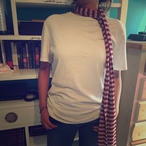 Sliver and Gray Stripped Scarf